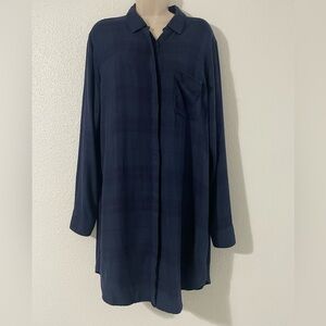 EUC Rails Plaided Pocket Long Sleeve Button Down Dress